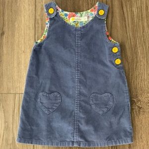 Mini Boden Blue Corduroy Dress with Yellow Buttons